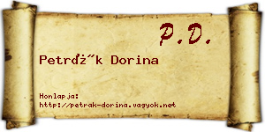 Petrák Dorina névjegykártya