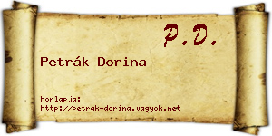 Petrák Dorina névjegykártya